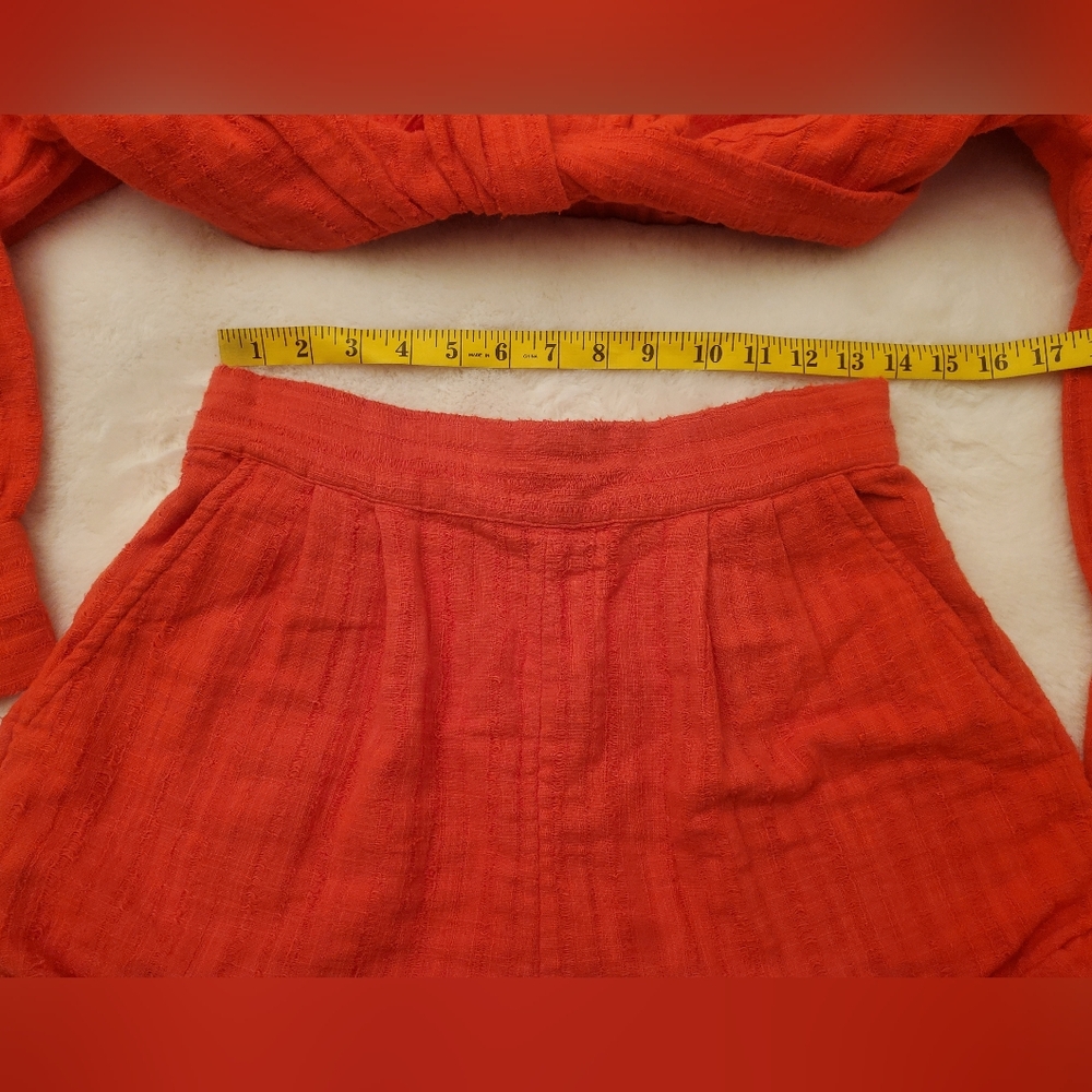 Free People Gauze Shorts And Crop Long Sleeve Top Two-Piece Set Size Small - Picture 6 of 11
